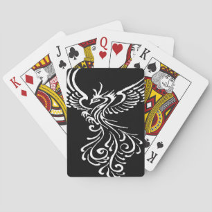 Aufstieg aus der Asche Phoenix weiße Illustration Spielkarten