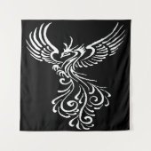 Aufstieg aus der Asche Phoenix weiße Illustration Wandteppich (Vorderseite)