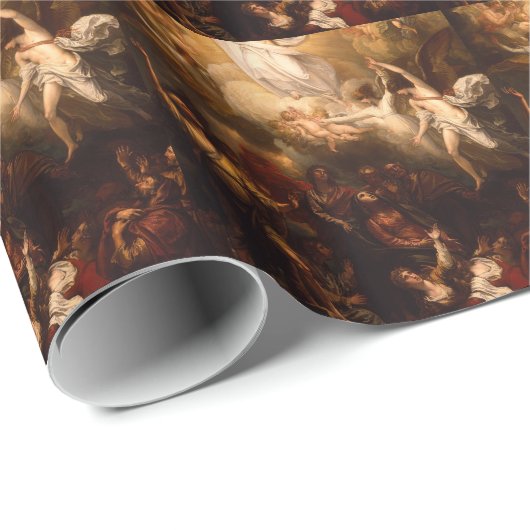Aufstieg Christi mit Engeln Geschenkpapier (Rolleneckpunkt)