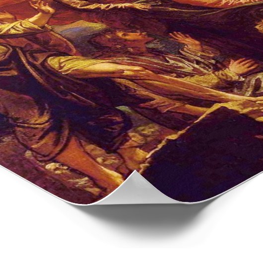 Aufstieg Christi mit Engeln Poster (Ecke)