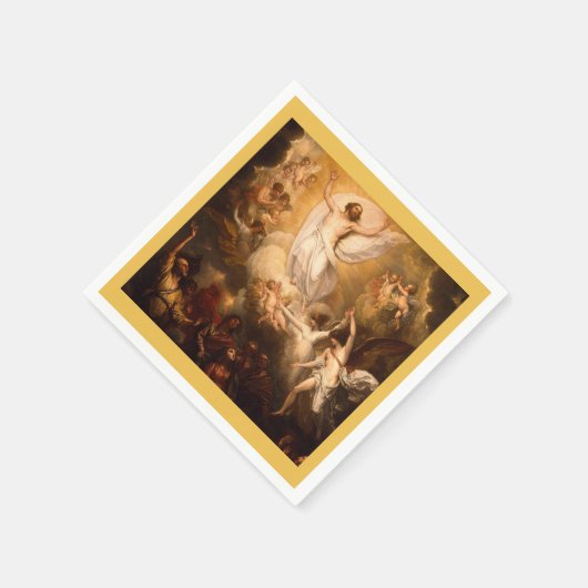 Aufstieg Christi mit Engeln Serviette (Ecke)
