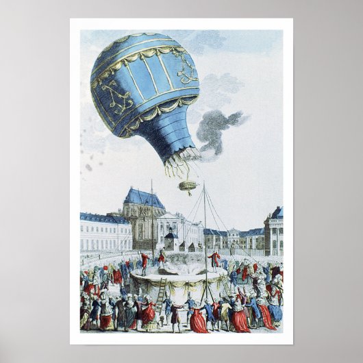 Aufstieg der Brüder Montgolfier Heißluftballon Poster (Vorne)