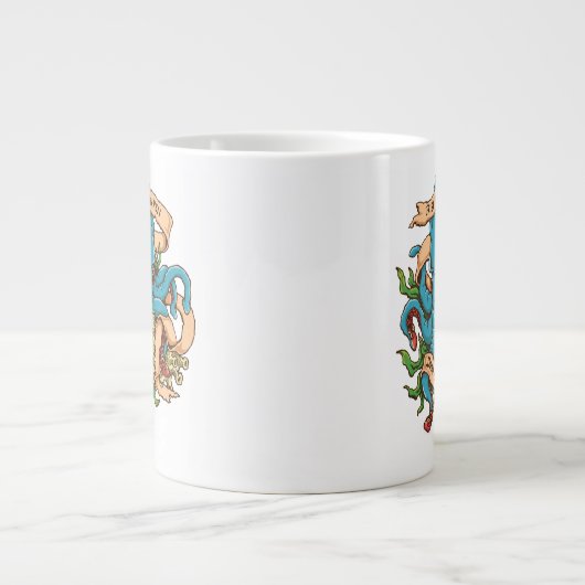 Aufstieg der Kraken Monster-Krake Jumbo-Tasse (Vorderseite)