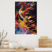 Aufstieg der Phoenix - AI Fantasy Art Print Poster (Küche)