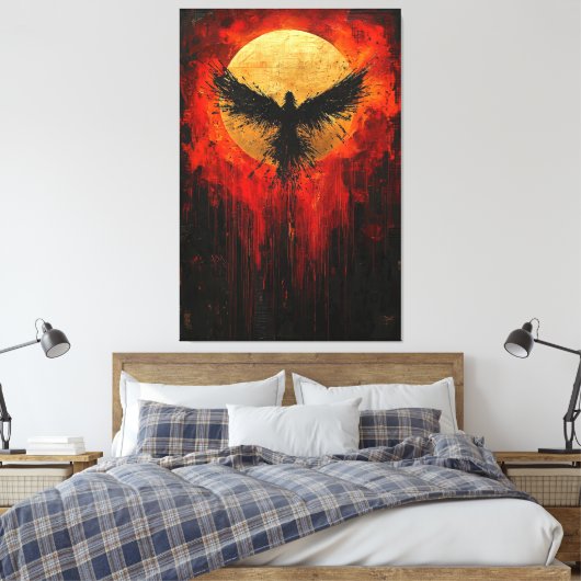 Aufstieg der Phoenix-zeitgenössischen expressionis Leinwanddruck (Insitu (Schlafzimmer))
