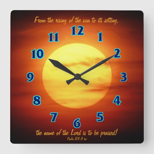 Aufstieg der Sun Scripture Wall Uhr (Vorderseite)