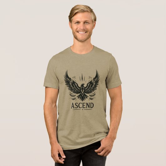 Aufstieg des Adlerblems Tri-Blend Shirt (Vorderseite voll)