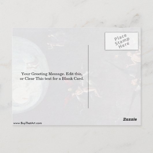 Aufstieg des Gesegneten. Von Hieronymus Bosch Postkarte (Rückseite)