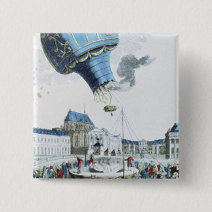 Aufstieg des Montgolfier Bruderheißluftballons Button