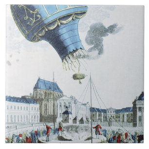 Aufstieg des Montgolfier Bruderheißluftballons Fliese