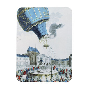 Aufstieg des Montgolfier Bruderheißluftballons Magnet