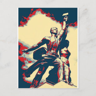 Aufstieg des Roten Arbeitnehmers II Postkarte
