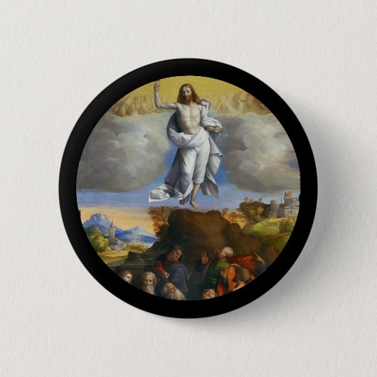 Aufstieg in goldene Wolken Button (Vorderseite)