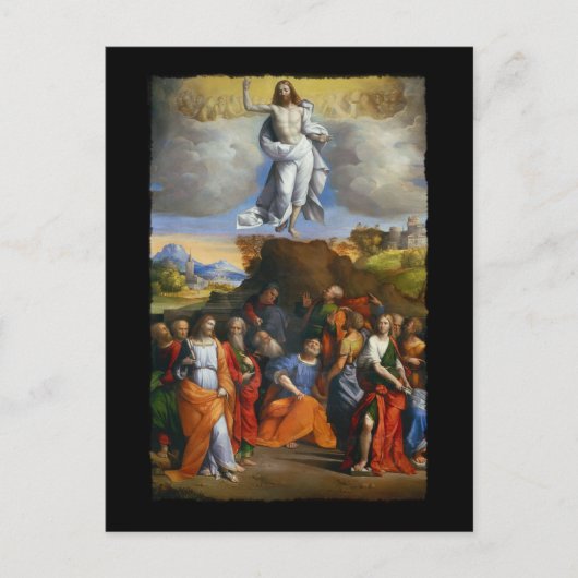 Aufstieg in goldene Wolken Postkarte (Vorderseite)