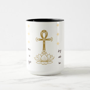 Aufstieg in Licht - Ankh & Lotus Tasse