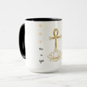 Aufstieg in Licht - Ankh & Lotus Tasse (Vorderseite Links)
