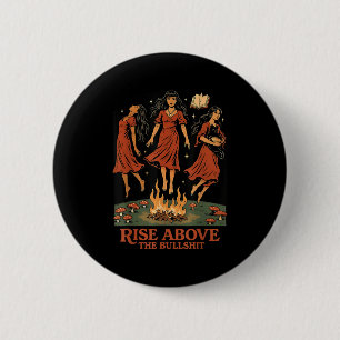 Aufstieg über den Bull Funny Hexen Halloween Femin Button