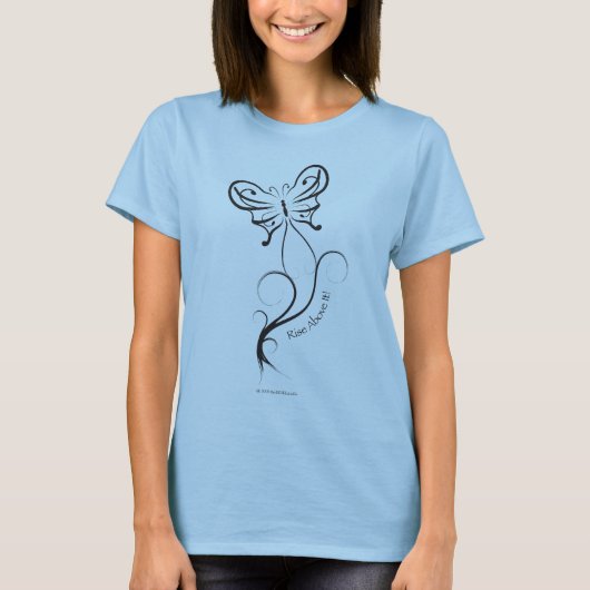 Aufstieg über ihm! Shirt (schwarzer Entwurf) (Vorderseite)