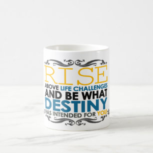 Aufstieg über Leben-Herausforderungen Kaffeetasse