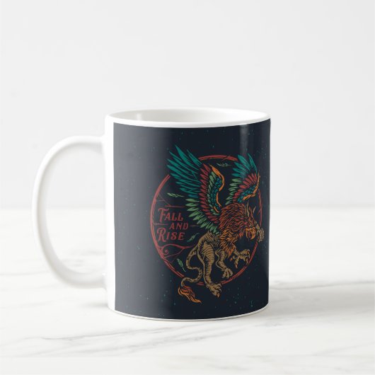 Aufstieg und Fall des Mythologischen Griffins Kaffeetasse (Links)