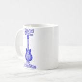 Aufstieg und Glanz. Es ist Gitarre Zeit.Retro blau Kaffeetasse (Vorderseite Links)