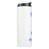 Aufstieg und Glanz. Es ist Gitarre Zeit.Retro blau Thermosbecher (Nach links gedreht)