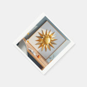 Aufstieg und glänzender Goldstar Serviette (Ecke)