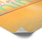 Aufstieg und glänzender Plakattext auf Sonnenaufga Poster (Ecke)