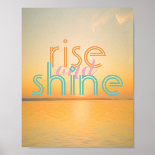 Aufstieg und glänzender Plakattext auf Sonnenaufga Poster (Vorne)