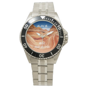 Aufstieg und Klettern! Wave Hiker Stainless Steel Armbanduhr