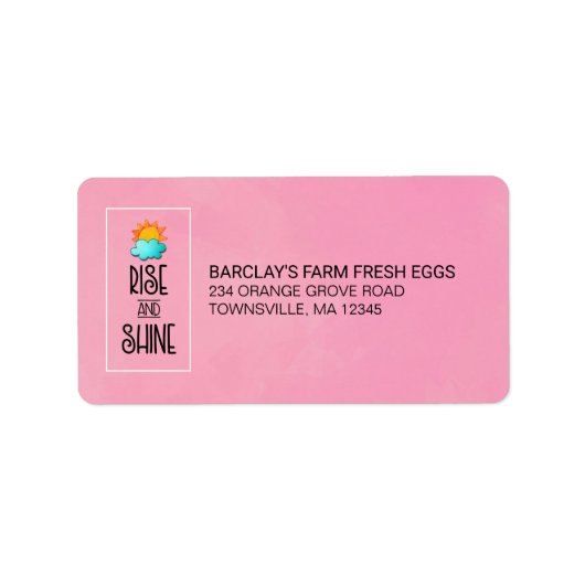 Aufstieg und Rheintypografie mit Sonne und Wolke Adressaufkleber (Vorne)