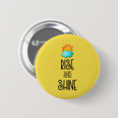 Aufstieg und Rheintypografie mit Sonne und Wolke Button (Vorne & Hinten)