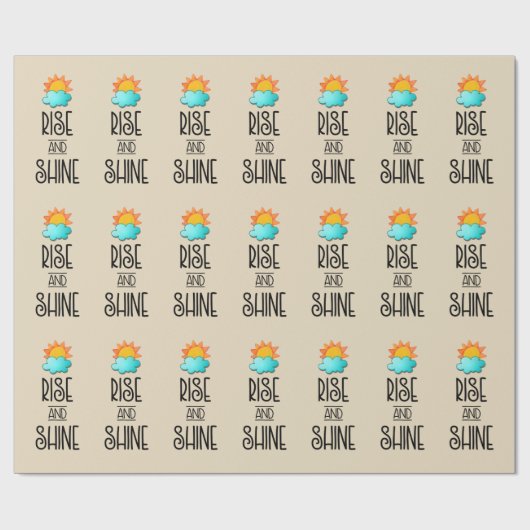 Aufstieg und Rheintypografie mit Sonne und Wolke Geschenkpapier (Flach)