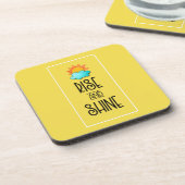 Aufstieg und Rheintypografie mit Sonne und Wolke Getränkeuntersetzer (Linke Seite)