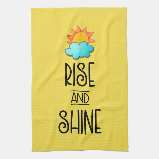 Aufstieg und Rheintypografie mit Sonne und Wolke Handtuch (Vertikal)