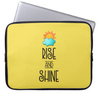Aufstieg und Rheintypografie mit Sonne und Wolke