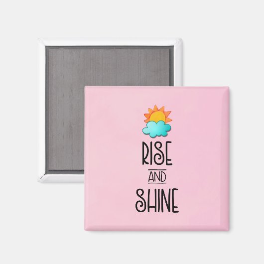 Aufstieg und Rheintypografie mit Sonne und Wolke Magnet (Vorderseite/Rückseite)