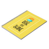 Aufstieg und Rheintypografie mit Sonne und Wolke Notizblock (Linke Seite)