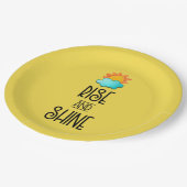 Aufstieg und Rheintypografie mit Sonne und Wolke Pappteller (Schrägansicht)