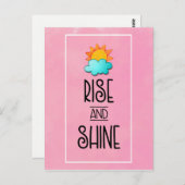 Aufstieg und Rheintypografie mit Sonne und Wolke Postkarte (Vorne/Hinten)