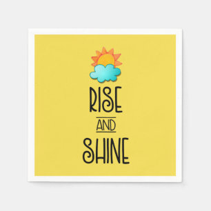 Aufstieg und Rheintypografie mit Sonne und Wolke Serviette