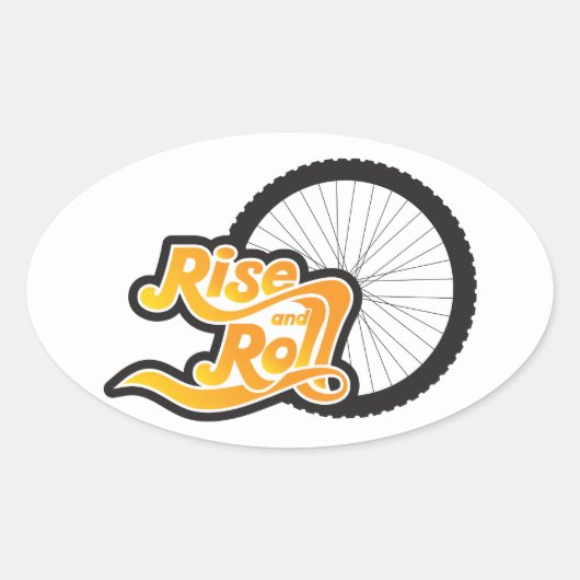 Aufstieg und Rollrad Ovaler Aufkleber (Vorderseite)