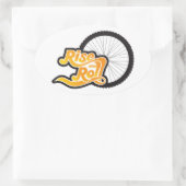 Aufstieg und Rollrad Ovaler Aufkleber (Tasche)