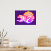 Aufstieg und Rollradfahrer Poster (Küche)