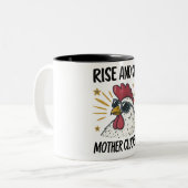 Aufstieg und schwinde Mutter Klucker! Zweifarbige Tasse (Vorderseite Links)