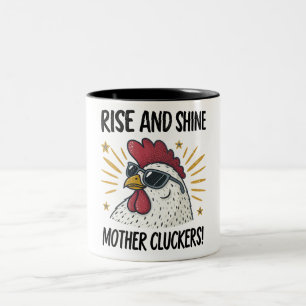 Aufstieg und schwinde Mutter Klucker! Zweifarbige Tasse