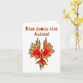Aufstieg von der Asche - Phoenix Notecard Karte (Gelbe Blume)