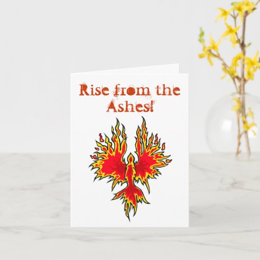 Aufstieg von der Asche - Phoenix Notecard Karte (Gelbe Blume)