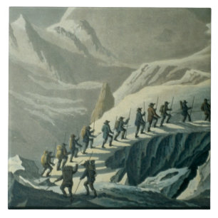 Aufstieg von Herrn De Saussure zum Summmit von Fliese