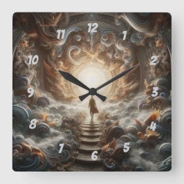 Aufstieg zum Licht Quadratische Wanduhr